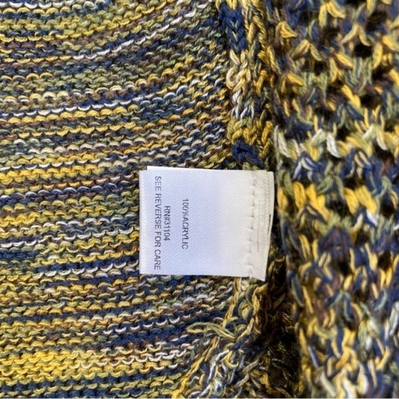 New Directions Boho Open Knit Crochet Waterfall Vest Duster Piratecore Indie L - Picture 14 of 16